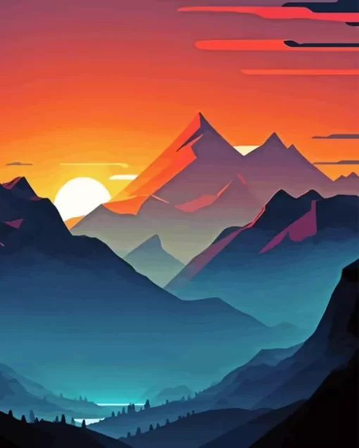 Mountain Sunrise Diamond Painting