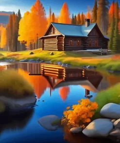 Log Cabin Diamond Painting