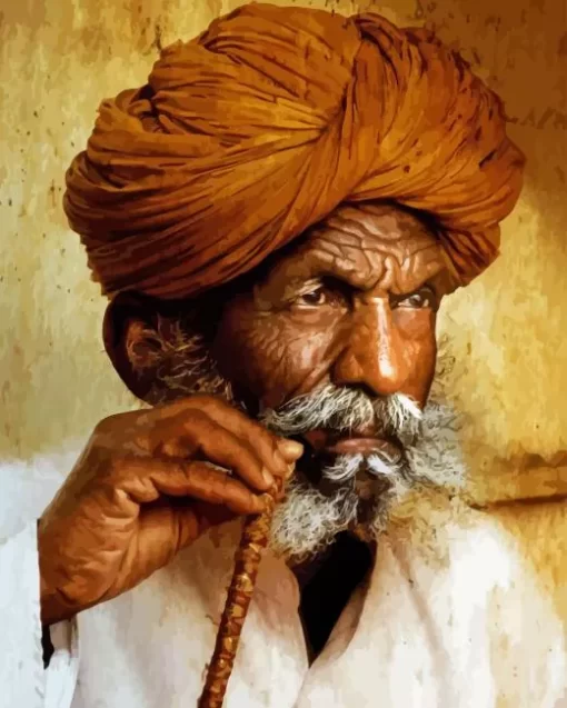 Old Indian Man Diamond Painting