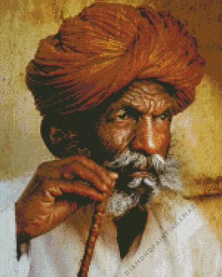 Old Indian Man Diamond Painting