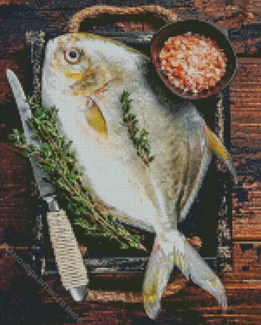 Pompano In Plate Diamond Painting