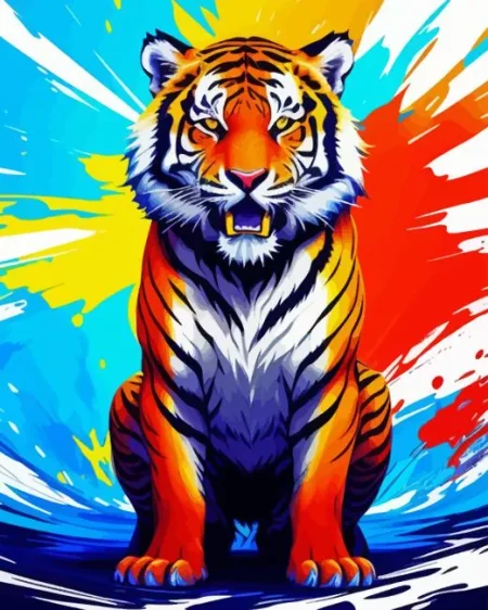Pop Art Tiger Diamond Painting