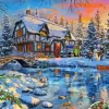 Winter Cottage Diamond Painting