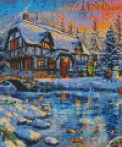 Winter Cottage Diamond Painting