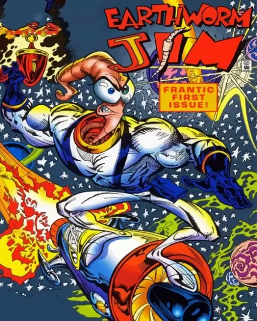 Earthworm Jim Poster Diamond Painting