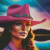 Lady In Pink Hat Diamond Painting