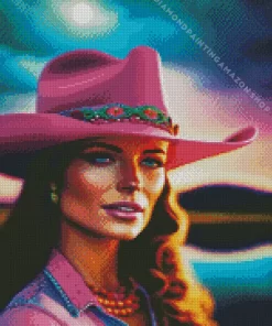 Lady In Pink Hat Diamond Painting