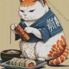 Cute Sushi Cat Diamond Painting