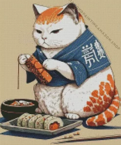 Cute Sushi Cat Diamond Painting