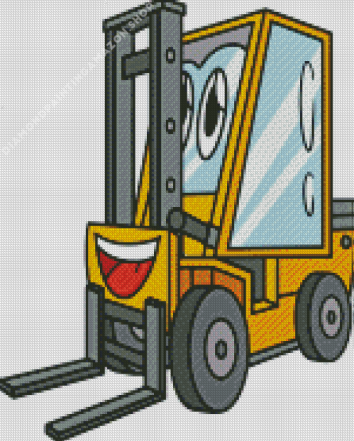 Forklift With Face Diamond Painting