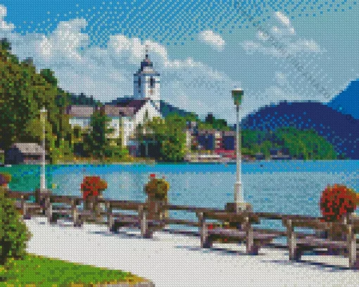 Wolfgangsee Landscape Diamond Painting