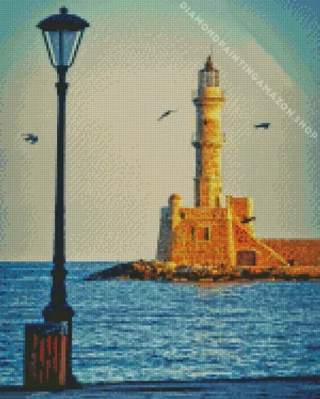 Big Chania Lighthouse Diamond Painting