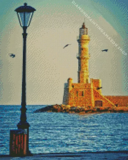 Big Chania Lighthouse Diamond Painting