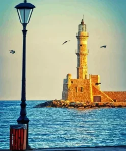 Big Chania Lighthouse Diamond Painting