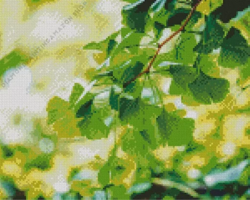 Green Ginkgo Tree Diamond Painting