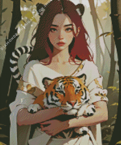 Anime Tiger Woman Diamond Painting