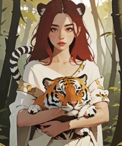 Anime Tiger Woman Diamond Painting