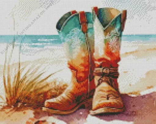 Cowgirl Boot Diamond Painting