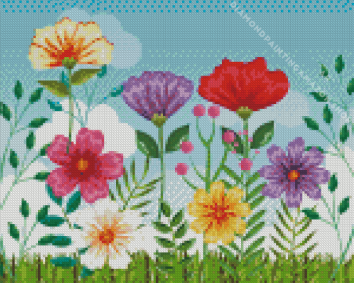 Floral Scene Diamond Painting