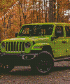 Green Jeep Diamond Painting