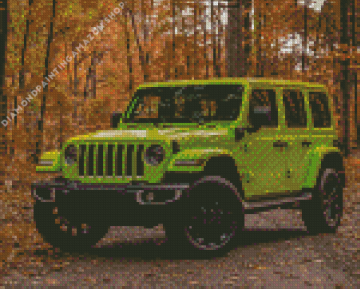 Green Jeep Diamond Painting