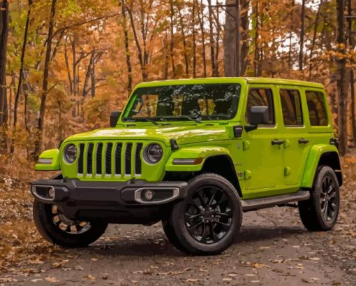 Green Jeep Diamond Painting