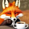 Fox With Coffee Diamond Painting