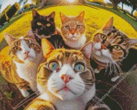 Group Cats Selfie Diamond Painting