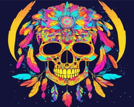 Aboriginal Skull Diamond Painting