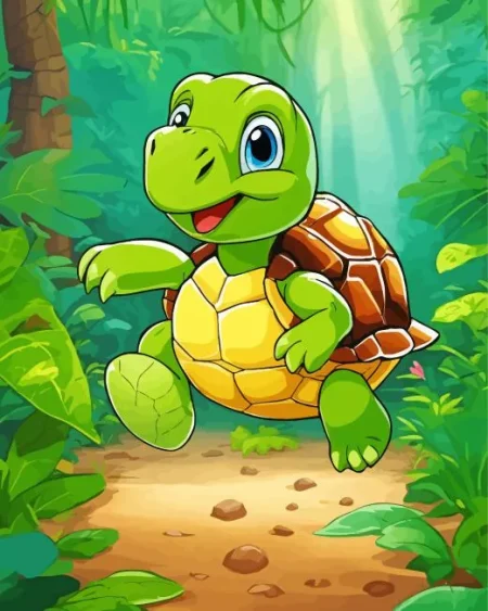 Turtle Cartoon Art Diamond Painting