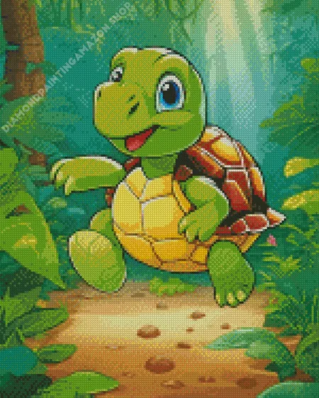Turtle Cartoon Art Diamond Painting