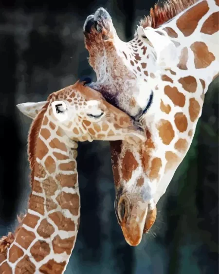 Baby Mom Giraffe Diamond Painting