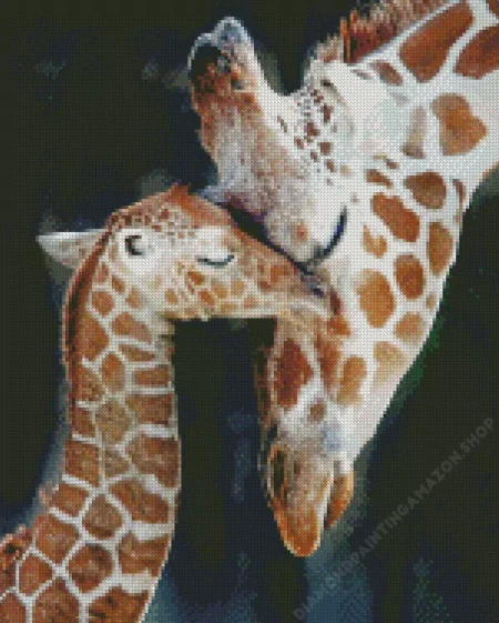 Baby Mom Giraffe Diamond Painting