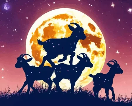 Goats Silhouette Diamond Painting