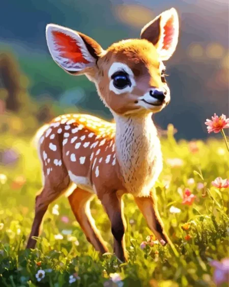 Baby Key Deer Diamond Painting