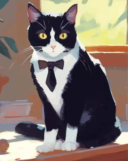 Tie Cat Art Diamond Painting