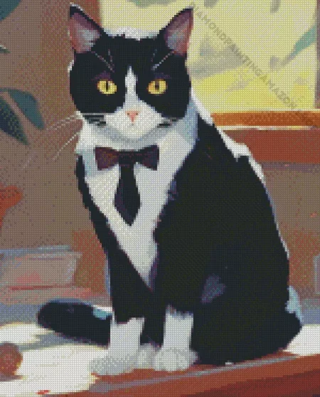 Tie Cat Art Diamond Painting