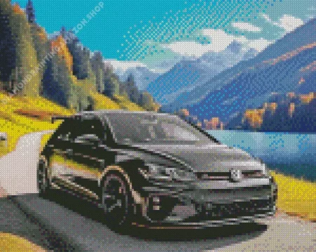 Golf Gti On Road Diamond Painting