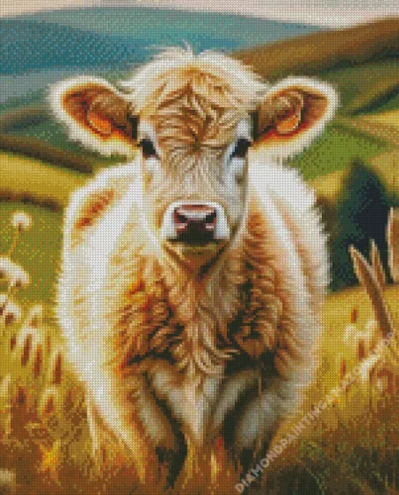 Blonde Cow Diamond Painting