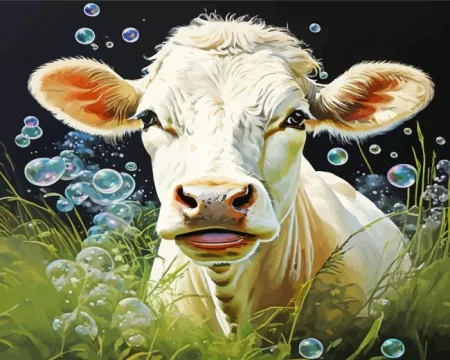 Cool Blonde Cow Diamond Painting