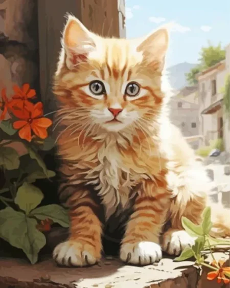 Blonde Kitten Diamond Painting