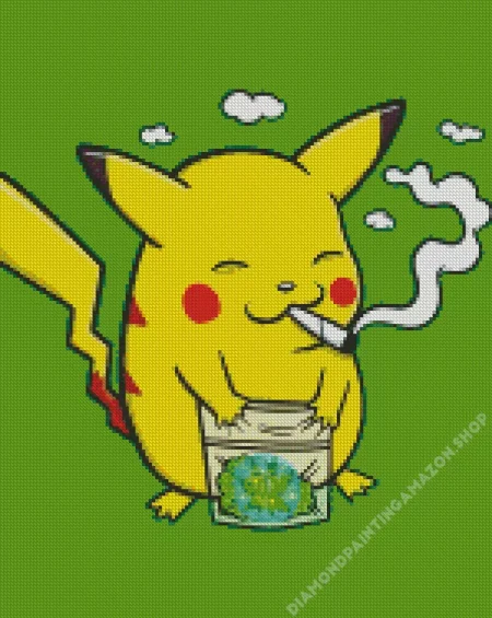 Pikachu Smoking Diamond Painting