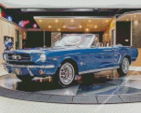 Blue 60s Mustang Diamond Painting