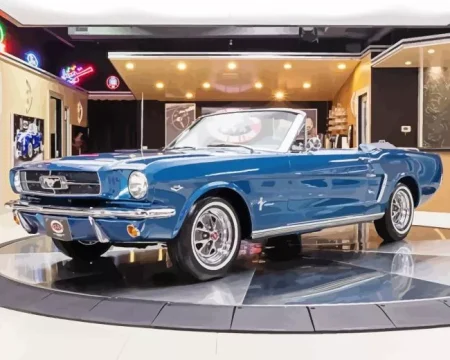 Blue 60s Mustang Diamond Painting