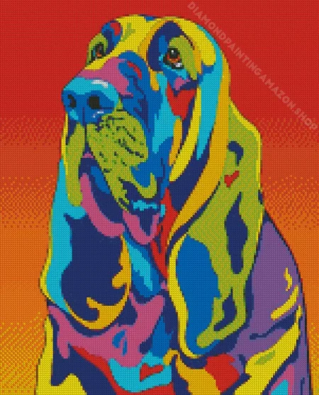 Colorful Bloodhound Diamond Painting
