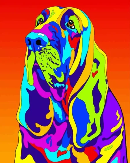 Colorful Bloodhound Diamond Painting