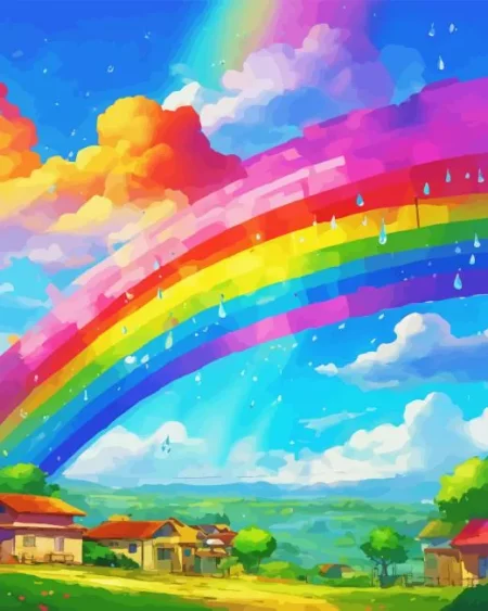 Rainbow House Diamond Painting