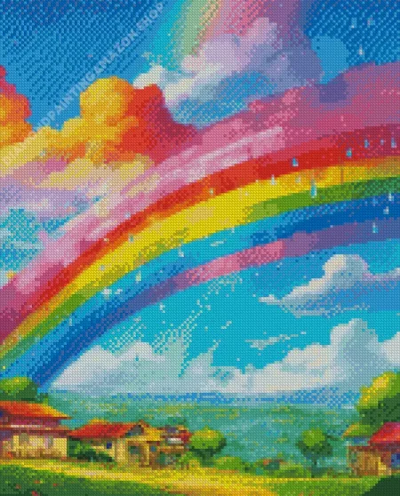 Rainbow House Diamond Painting