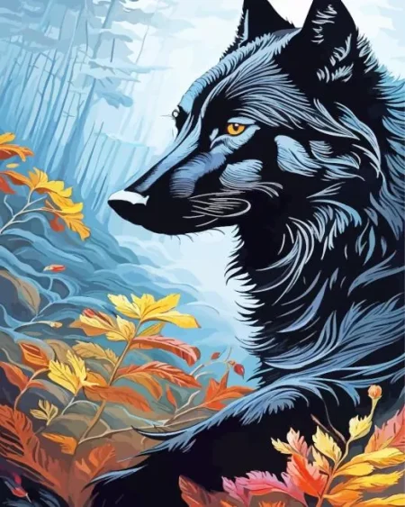 Black Wolf Art Diamond Painting