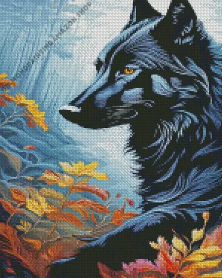 Black Wolf Art Diamond Painting